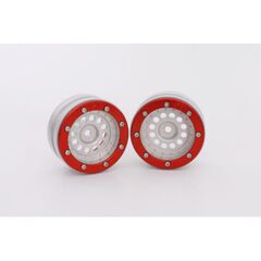 Beadlock Jantes PT-Bullet argent/rouge 1.9 (2) 