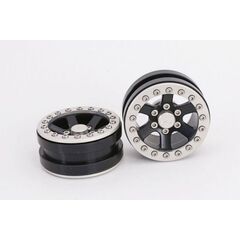 Beadlock Wheels PT-Escalade Black/Silver 1.9 (2 pcs)