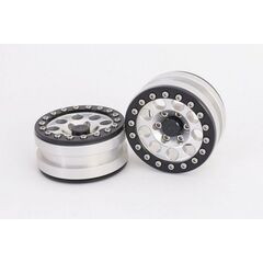 Beadlock Wheels PT-Ghost Silver/Black 1.9 (2pcs)