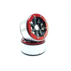 Beadlock Wheels HAMMER noir/rouge 1.9 (2) sans moyeu de roue