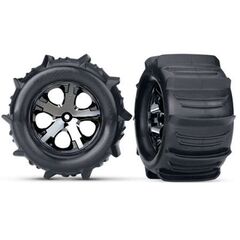 Tires & wheels, assembled, glued (2.8 ') (All-Star black chrome wheels, pad dle tires, foam inserts) (electric re