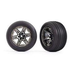 Tires & wheels, assembled, glued (2.8 ') (RXT black chrome wheels, ribbed t ires, foam inserts) (electric front)