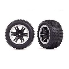 Tires & wheels, assembled, glued (2.8 ') (RXT black & satin wheels, Alias t ires, foam inserts) (2WD electric rea