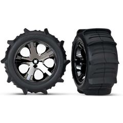 Tires & wheels, assembled, glued (2.8 ') (All-Star black chrome wheels, pad dle tires, foam inserts) (rear) (2) (