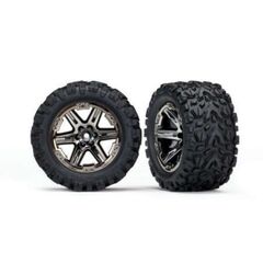 Tires & wheels, assembled, glued (2.8 ') (RXT black chrome wheels, Talon Ex treme tires, foam inserts) (electric