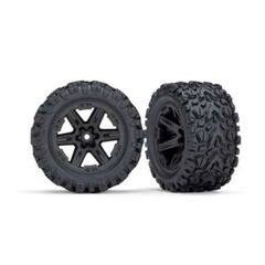 Tires & wheels, assembled, glued (2.8 ') (RXT black wheels, Talon Extreme t ires, foam inserts) (electric rear) (