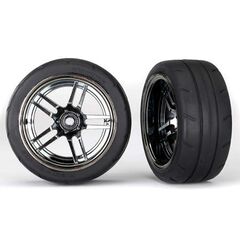 Tires and wheels, assembled, glued (s plit-spoke black chrome wheels,├é┬á1.9' Response tires) (extra wide, rear) (