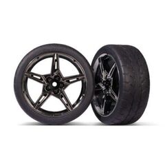 Tires and wheels, assembled, glued (s plit-spoke black chrome wheels, 1.9' Response tires) (front) (2)