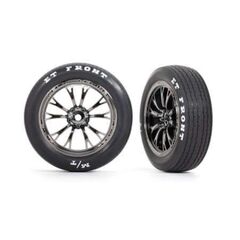 Tires & wheels, assembled, glued (Wel d black chrome wheels, tires, foam in serts) (front) (2)