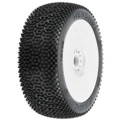 1/8 Hex Shot S3 Fr/Rr Bggy Tires Mntd 17mm Wht (2)