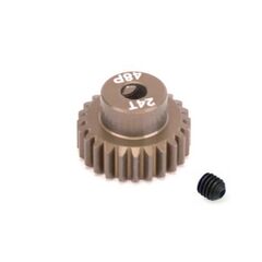 24T 48DP pinion gear 7075 Aluminum  3.175 bore For 1-10 cars