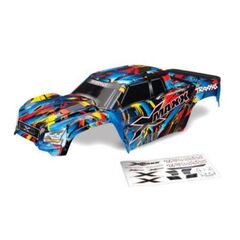 Body, X-Maxx, Rock n' Roll (painted , decals applied) (assembled with tai lgate protector)