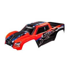 Body, X-Maxx, red (painted, decals ap plied) (assembled with front & rear b ody mounts, rear body support, and ta