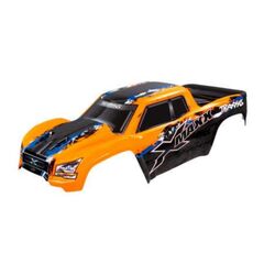 Body, X-Maxx, orange (painted, decals applied) (assembled with front & rea r body mounts, rear body support, and