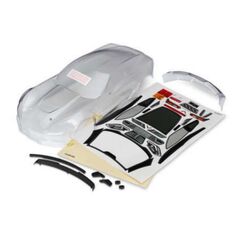 Body, Chevrolet Corvette Z06 (clear, requires painting)/ decal sheet (incl udes side mirrors, spoiler, & mountin