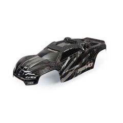 Body, E-Revo, black/ window, grille, lights decal sheet (assembled with fr ont & rear body mounts and rear body