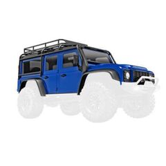 Body, Land Rover Defender, complete, blue (includes grille, side mirrors, door handles, fender flares, fuel can