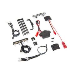 LED light kit, 1/16th Summit (power s upply, chrome lightbar, roof light ha rness (4 clear, 2 red), chassis harne