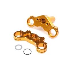Aluminum Triple Clamp Set, Gold: PM-M X