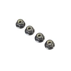 Black Alum Flanged Locknut, M4 x 0.7m m x 7mm (4)