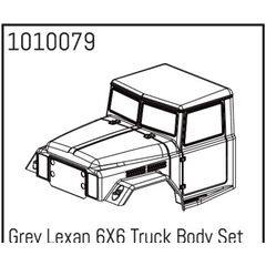 Grey Lexan 6X6 Truck Carrosserie Set