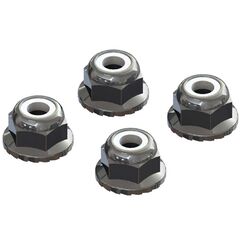 AR708008 Flanged Nyloc Locknut 4mm Si lver (4)