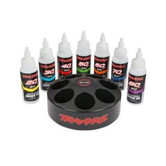 Spinning carousel rack (includes 20 w t, 30 wt, 40 wt, 50 wt, 60 wt, 70 wt, & 80 wt premium shock oils)