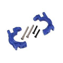 Caster blocks (c-hubs), extreme heavy duty, blue (left & right)/ 3x32mm hi nge pins (2)/ 3x20mm BCS (2) (for use