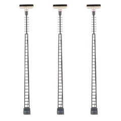 Luminaire LED pour mât à grille blanc chaud 3 pièces