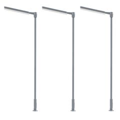 Lampe LED pour mât cruciforme blanc froid 3 pièces