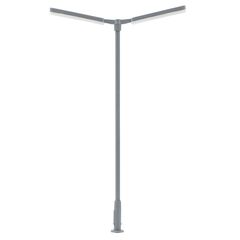 Lampes LED pour mât cruciforme à deux bras blanc froid
