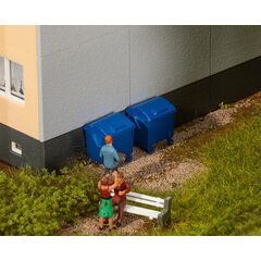 2 poubelles bleues
