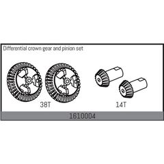 Differential crown gear and pinion set