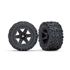 Tires & wheels, assembled, glued (2.8 ') (RXT black wheels, Talon Extreme t ires, foam inserts) (2) (TSM rated)