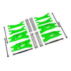 Suspension kit, X-Maxx WideMaxx, gree n (includes front & rear suspension a rms, front toe links, driveshafts, sh