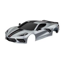 Body, Chevrolet Corvette Stingray, co mplete (silver) (painted, decals appl ied) (includes side mirrors, spoiler,