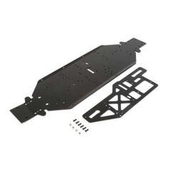 DBXL-E Chassis w/Brace plate, 4mm, Bl ack
