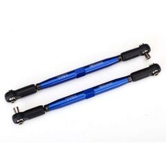 Toe links, X-Maxx (TUBES blue-anodize d, 7075-T6 aluminum, stronger than ti tanium) (157mm) (2)/ rod ends, assemb
