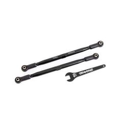 Toe links, front (TUBES black-anodize d, 6061-T6 aluminum) (2) (for use wit h #7895 X-Maxx WideMaxx suspension ki
