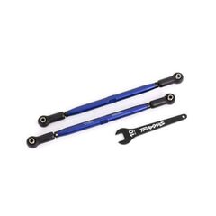Toe links, front (TUBES blue-anodized , 6061-T6 aluminum) (2) (for use with #7895 X-Maxx WideMaxx suspension kit