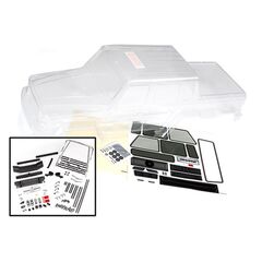 Body, Mercedes-Benz G 63 (clear, requ ires painting)/ decals/ window masks (includes grille, side mirrors, door