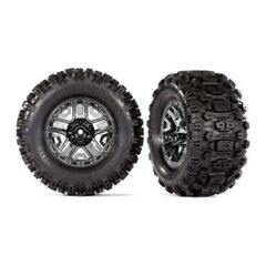 Tires & wheels, assembled, glued (bla ck chrome 2.8' wheels, Sledgehammer t ires, foam inserts) (2) (TSM?┬½ rated)
