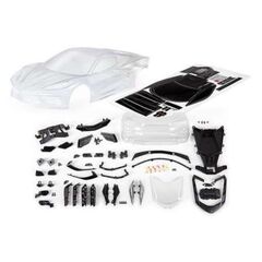 Body, Chevrolet Corvette Stingray (cl ear, trimmed, requires painting)/ dec al sheet (includes side mirrors, spoi