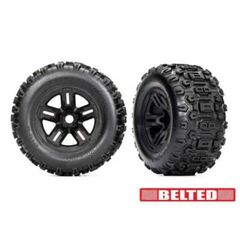 Tires & wheels, assembled, glued (3.8 ' black wheels, belted Sledgehammer t ires, foam inserts) (2)
