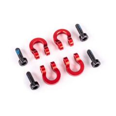 Bumper D-rings, front or rear, 6061- T6 aluminum (red-anodized) (4)/ 1.6x5 mm CS (with threadlock) (4)