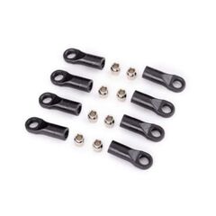 Rod ends, long (8)/ hollow balls, ste el (8) (for 1/18 scale TRX-4M vehicle accessory suspension links)