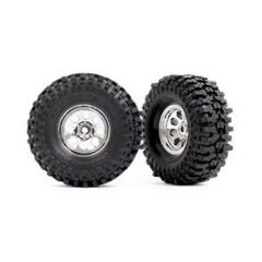 Tires & wheels, assembled (chrome 1.0 ' wheels, Mickey Thompson Baja Pro Xs 2.4x1.0' tires) (2)