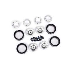 Wheels, 1.0ÔÇØ, 6061-T6 aluminum (silve r-anodized) (4)/ 2x8mm BCS (24)