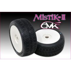 Mistik 2 Tyres - Inter compound glued on white wheels (pair)