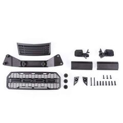 Grille/ grille mount/ mirrors, side ( left & right)/ mirror mounts (left & right)/ body mount adapter/ rear latc
